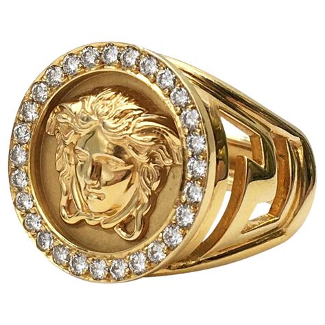 versace gold ring 18k|versace gold ring for men.